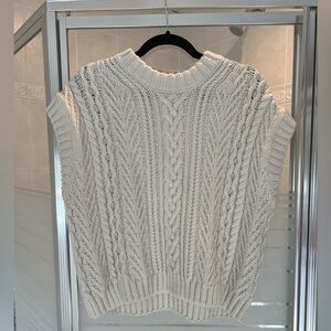 H&M Cream Cable Knit Sweater Vest